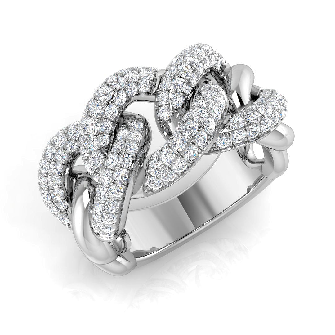 Diamond Pave Ring in 10K/14K gold and platinum with certified lab-grown or natural diamonds