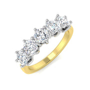 Diamond Totbek 5 Stone Ring in 10K/14K gold and platinum with certified lab-grown or natural diamonds