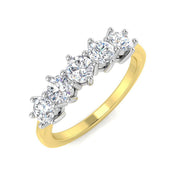 Diamond Totbek 5 Stone Ring in 10K/14K gold and platinum with certified lab-grown or natural diamonds