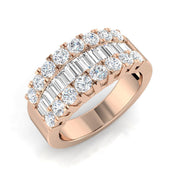 Diamond Baguette & Brilliant Ring in 10K/14K gold and platinum with certified lab-grown or natural diamonds