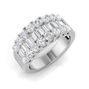 Diamond Baguette & Brilliant Ring in 10K/14K gold and platinum with certified lab-grown or natural diamonds