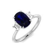 Diamond Casbicot Blue Sapphire Ring in 10K/14K gold and platinum with certified lab-grown or natural diamonds