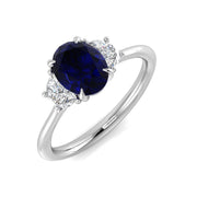 Diamond Chepktow Blue Sapphire Ring in 10K/14K gold and platinum with certified lab-grown or natural diamonds
