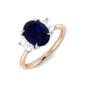 Diamond Abergavebby Blue Sapphire Ring in 10K/14K gold and platinum with certified lab-grown or natural diamonds