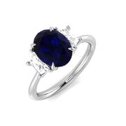 Diamond Abergavebby Blue Sapphire Ring in 10K/14K gold and platinum with certified lab-grown or natural diamonds