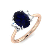 Diamond Abergavebby Blue Sapphire Ring in 10K/14K gold and platinum with certified lab-grown or natural diamonds