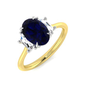 Diamond Abergavebby Blue Sapphire Ring in 10K/14K gold and platinum with certified lab-grown or natural diamonds