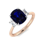 Diamond Abergavebby Blue Sapphire Ring in 10K/14K gold and platinum with certified lab-grown or natural diamonds