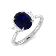 Diamond Chepktow Blue Sapphire Ring in 10K/14K gold and platinum with certified lab-grown or natural diamonds