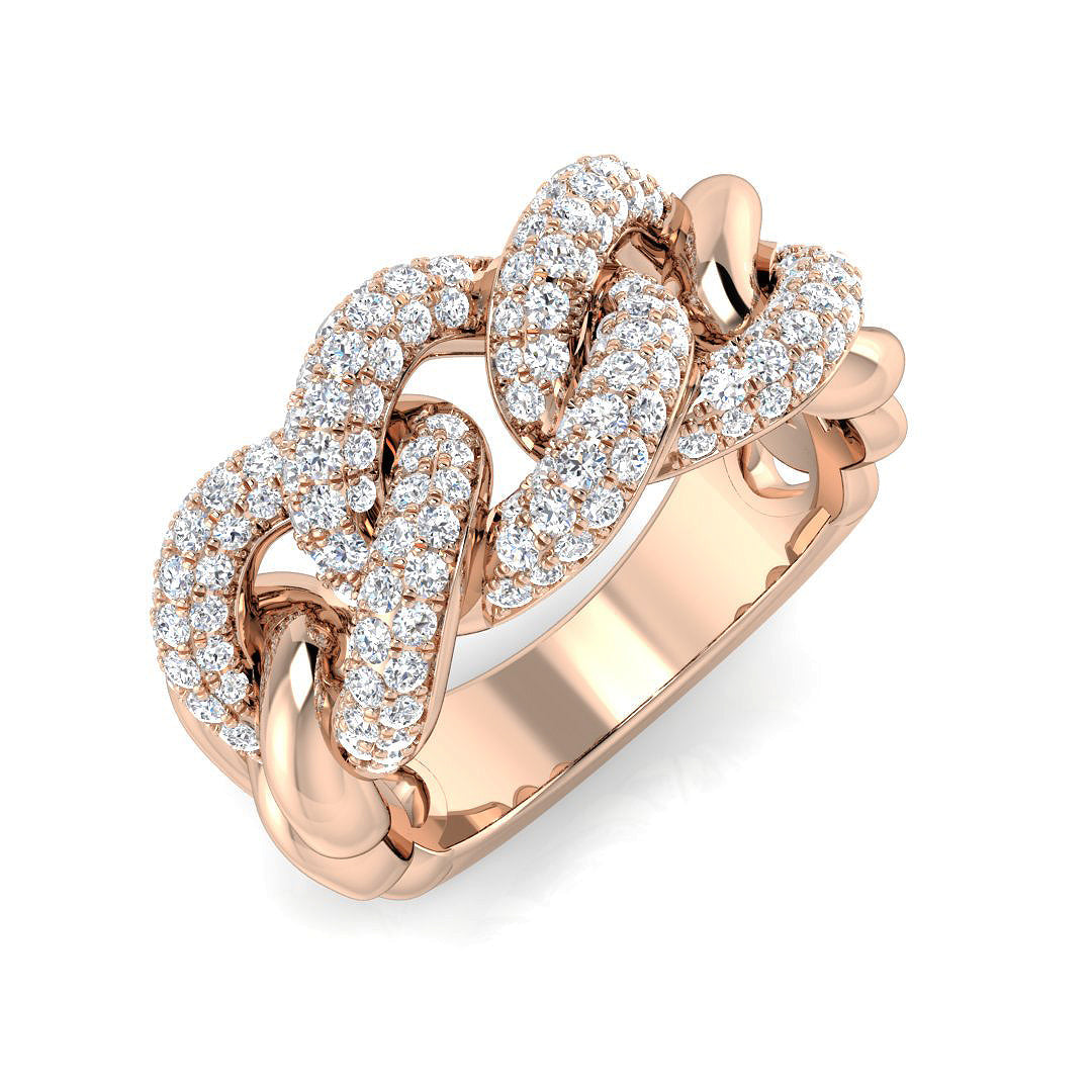 Diamond Pave Ring in 10K/14K gold and platinum with certified lab-grown or natural diamonds