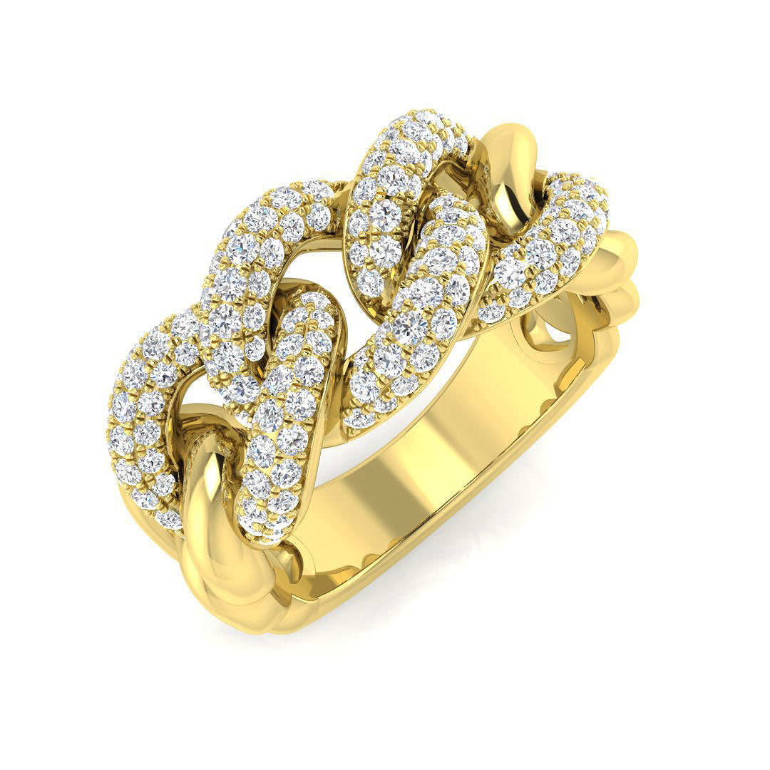 Diamond Pave Ring in 10K/14K gold and platinum with certified lab-grown or natural diamonds