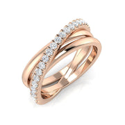 Elegant 0.30Ct Crossover Diamond Ring in 10K/14K gold and platinum with certified lab-grown or natural diamonds