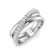 Elegant 0.30Ct Crossover Diamond Ring in 10K/14K gold and platinum with certified lab-grown or natural diamonds