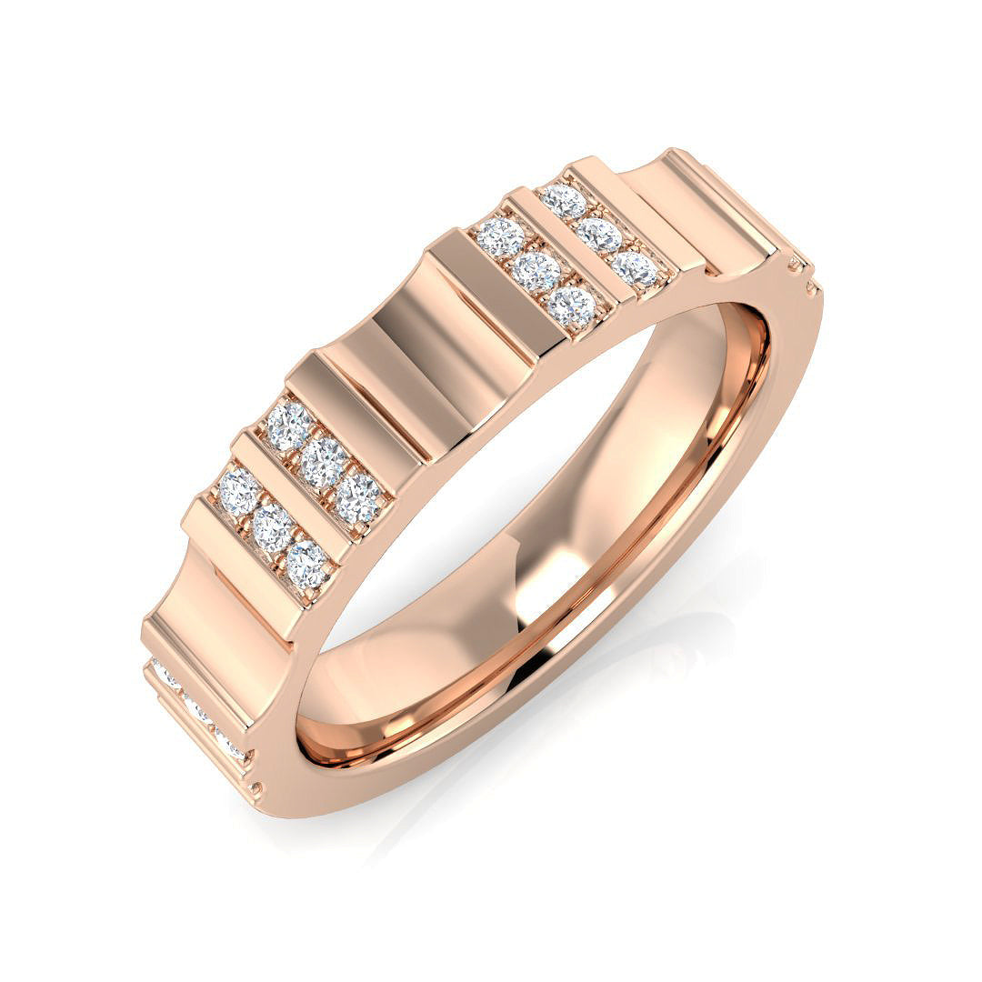 Diamond Half Eternity Ring in 10K/14K gold and platinum with certified lab-grown or natural diamonds