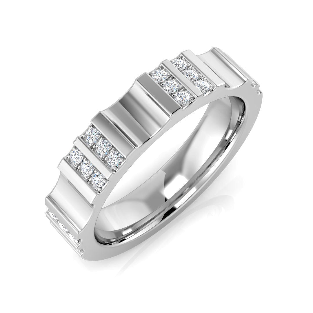 Diamond Half Eternity Ring in 10K/14K gold and platinum with certified lab-grown or natural diamonds