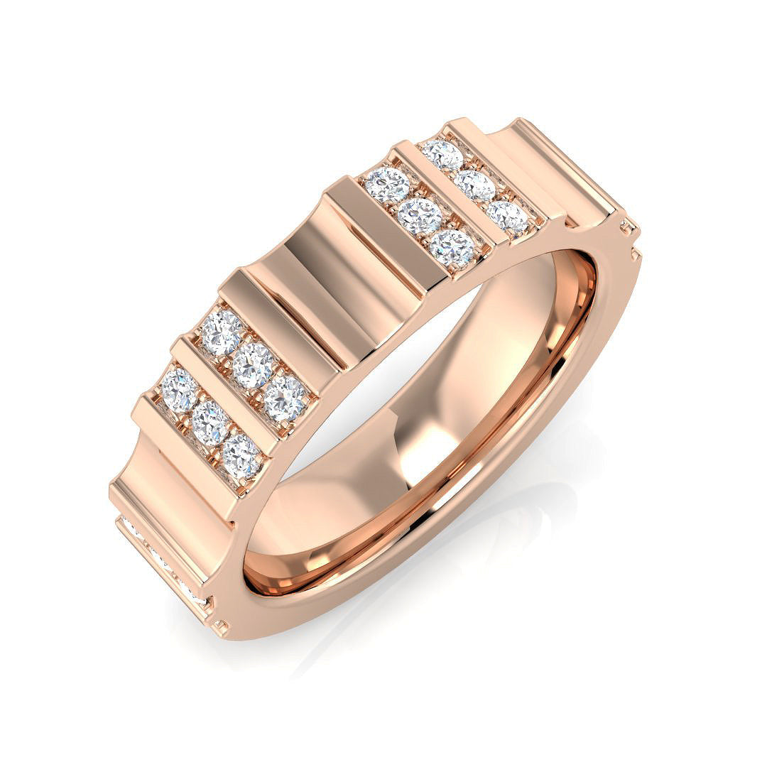 Diamond Half Eternity Ring in 10K/14K gold and platinum with certified lab-grown or natural diamonds