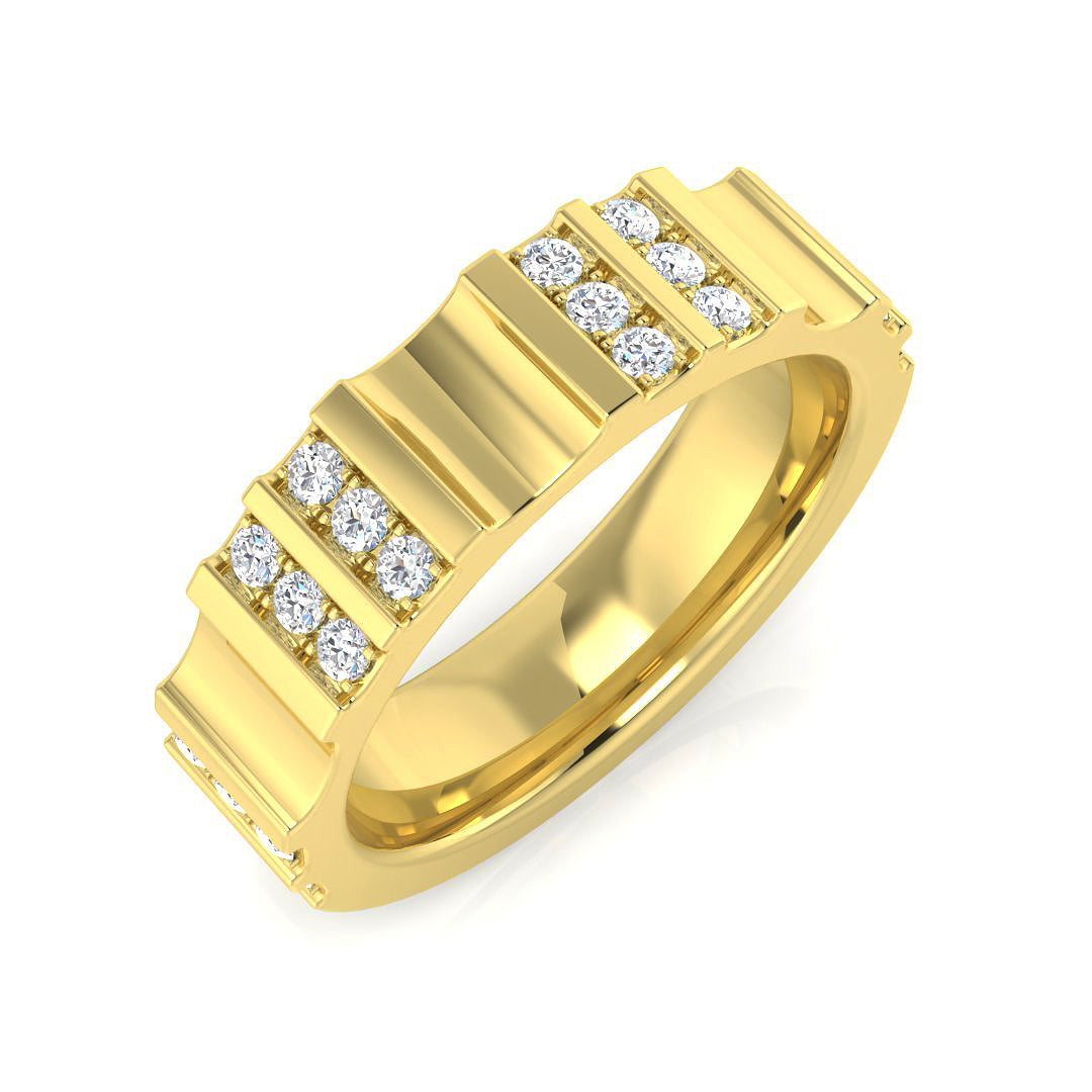 Diamond Half Eternity Ring in 10K/14K gold and platinum with certified lab-grown or natural diamonds