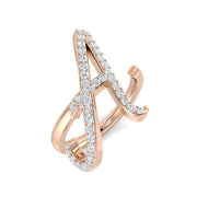 0.50ct Diamond Letter A Ring in UK Hallmarked in 10K/14K gold and platinum with certified lab-grown or natural diamonds