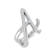 0.50ct Diamond Letter A Ring in UK Hallmarked in 10K/14K gold and platinum with certified lab-grown or natural diamonds