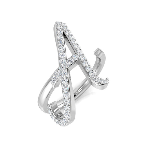 0.50ct Diamond Letter A Ring in UK Hallmarked in 10K/14K gold and platinum with certified lab-grown or natural diamonds