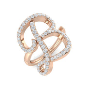 0.75ct Diamond Letter B Ring in UK Hallmarked in 10K/14K gold and platinum with certified lab-grown or natural diamonds