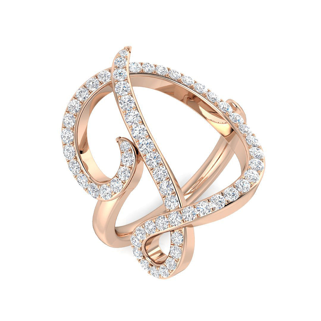 Luxury Diamond D Initial Ring 0.75ct in 10K/14K gold and platinum with certified lab-grown or natural diamonds