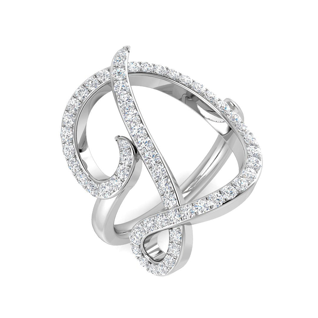 Luxury Diamond D Initial Ring 0.75ct in 10K/14K gold and platinum with certified lab-grown or natural diamonds