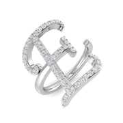 0.50ct Diamond Letter E Ring in UK Hallmarked in 10K/14K gold and platinum with certified lab-grown or natural diamonds