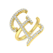 0.50ct Diamond Letter E Ring in UK Hallmarked in 10K/14K gold and platinum with certified lab-grown or natural diamonds