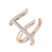 Elegant Diamond F Initial Ring 0.33ct in 10K/14K gold and platinum with certified lab-grown or natural diamonds