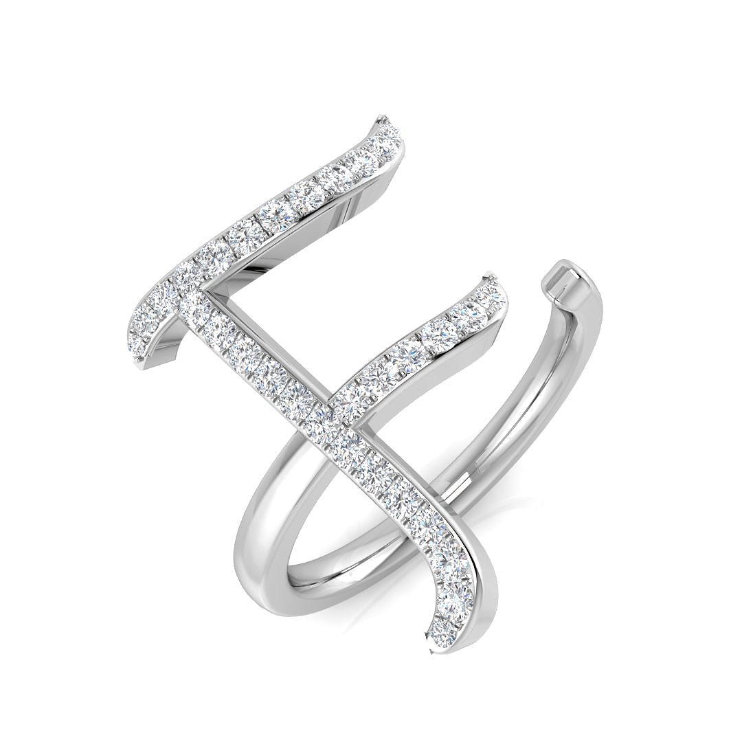 Elegant Diamond F Initial Ring 0.33ct in 10K/14K gold and platinum with certified lab-grown or natural diamonds