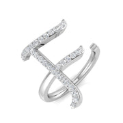 Elegant Diamond F Initial Ring 0.33ct in 10K/14K gold and platinum with certified lab-grown or natural diamonds