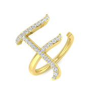 Elegant Diamond F Initial Ring 0.33ct in 10K/14K gold and platinum with certified lab-grown or natural diamonds