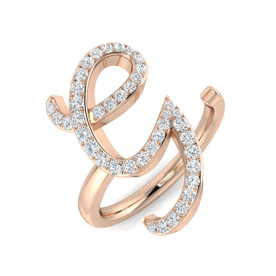 Designer Diamond G Initial Ring 0.33ct in 10K/14K gold and platinum with certified lab-grown or natural diamonds