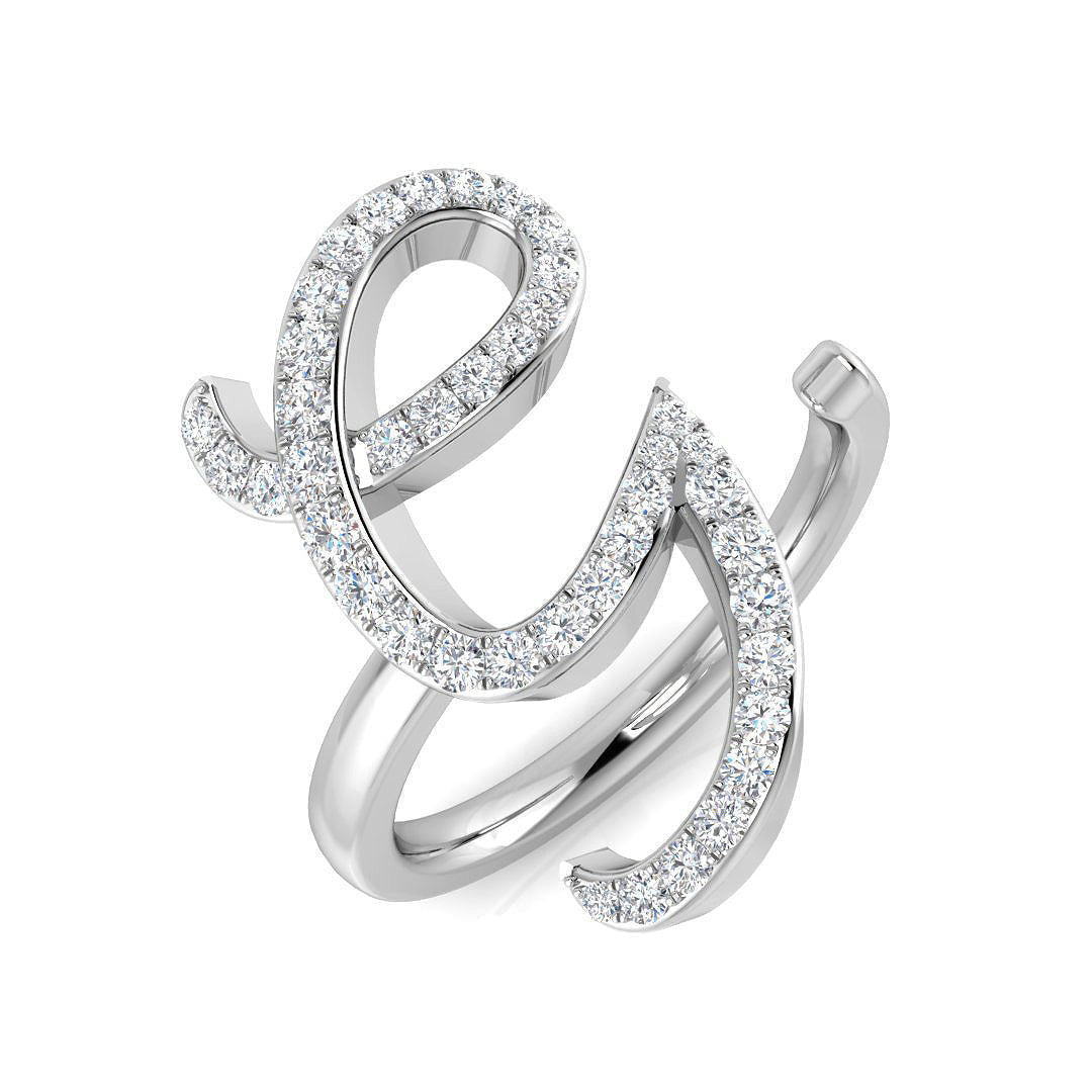 Designer Diamond G Initial Ring 0.33ct in 10K/14K gold and platinum with certified lab-grown or natural diamonds
