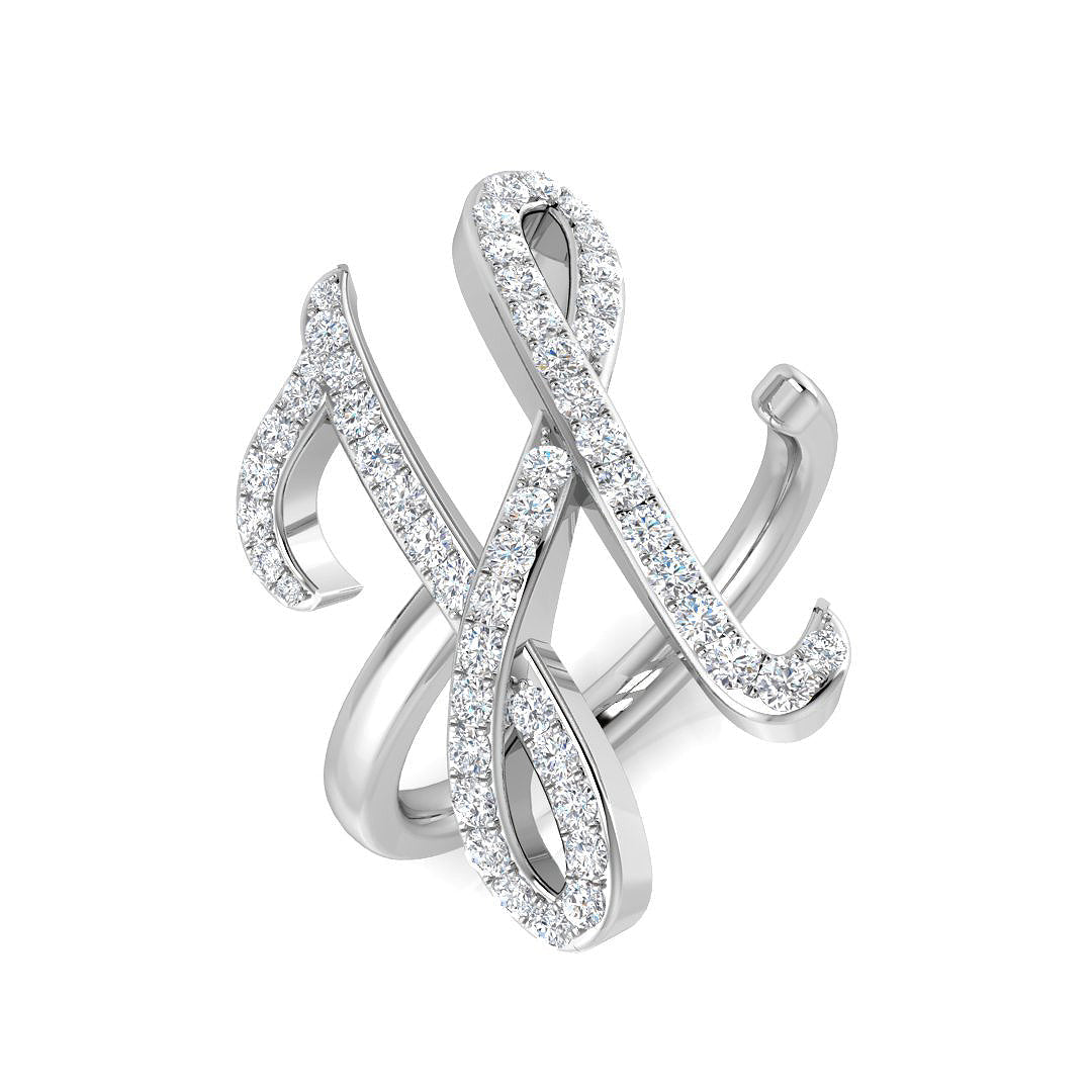 0.50ct Diamond Letter H Ring in UK Hallmarked in 10K/14K gold and platinum with certified lab-grown or natural diamonds