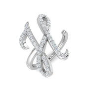 0.50ct Diamond Letter H Ring in UK Hallmarked in 10K/14K gold and platinum with certified lab-grown or natural diamonds