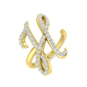 0.50ct Diamond Letter H Ring in UK Hallmarked in 10K/14K gold and platinum with certified lab-grown or natural diamonds