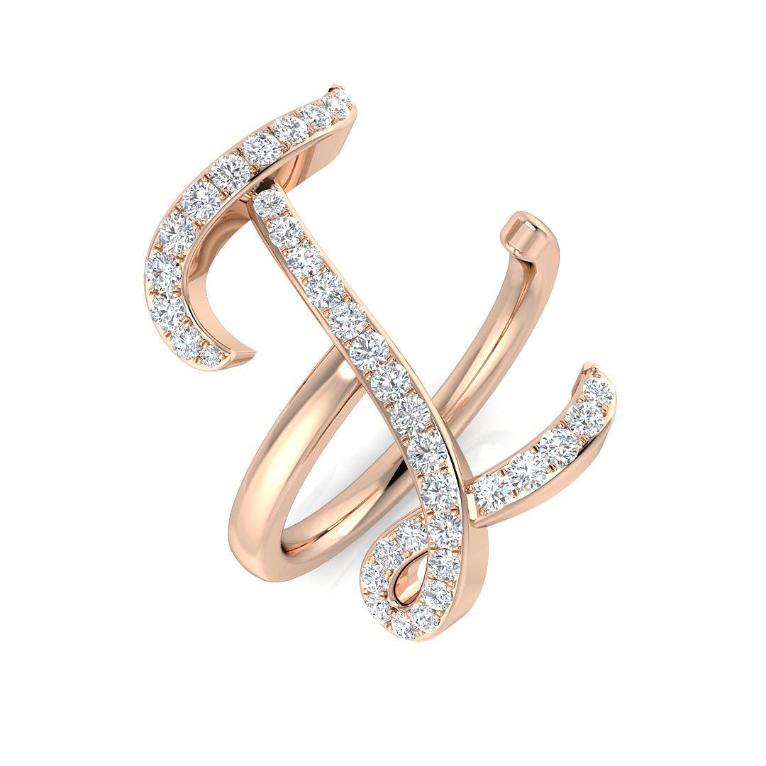 Sparkling Diamond I Initial Ring 0.50ct in 10K/14K gold and platinum with certified lab-grown or natural diamonds