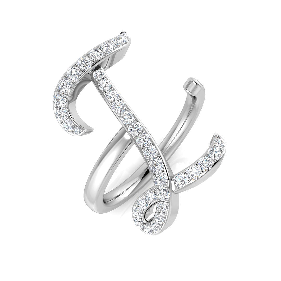 Sparkling Diamond I Initial Ring 0.50ct in 10K/14K gold and platinum with certified lab-grown or natural diamonds