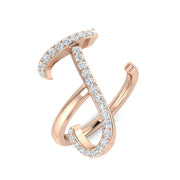 Personalised Diamond J Initial Ring 0.33ct in 10K/14K gold and platinum with certified lab-grown or natural diamonds