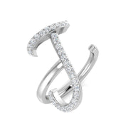 Personalised Diamond J Initial Ring 0.33ct in 10K/14K gold and platinum with certified lab-grown or natural diamonds