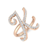 Sparkling Diamond Letter K Ring in Gold & in 10K/14K gold and platinum with certified lab-grown or natural diamonds