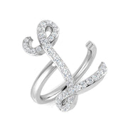 Luxury Diamond L Ring in 10K/14K gold and platinum with certified lab-grown or natural diamonds