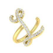Luxury Diamond L Ring in 10K/14K gold and platinum with certified lab-grown or natural diamonds