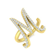 Classic Diamond M Initial Ring 0.50ct in 10K/14K gold and platinum with certified lab-grown or natural diamonds