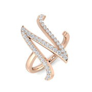 Elegant Diamond N Initial Ring 0.50ct in 10K/14K gold and platinum with certified lab-grown or natural diamonds