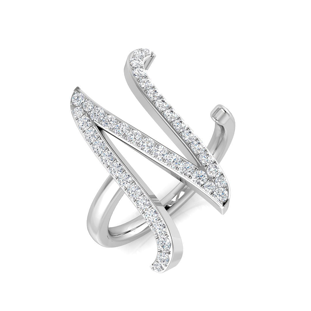 Elegant Diamond N Initial Ring 0.50ct in 10K/14K gold and platinum with certified lab-grown or natural diamonds