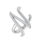 Elegant Diamond N Initial Ring 0.50ct in 10K/14K gold and platinum with certified lab-grown or natural diamonds