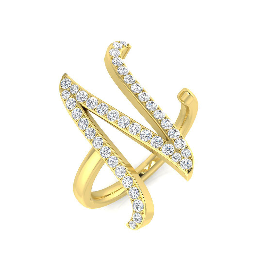 Elegant Diamond N Initial Ring 0.50ct in 10K/14K gold and platinum with certified lab-grown or natural diamonds